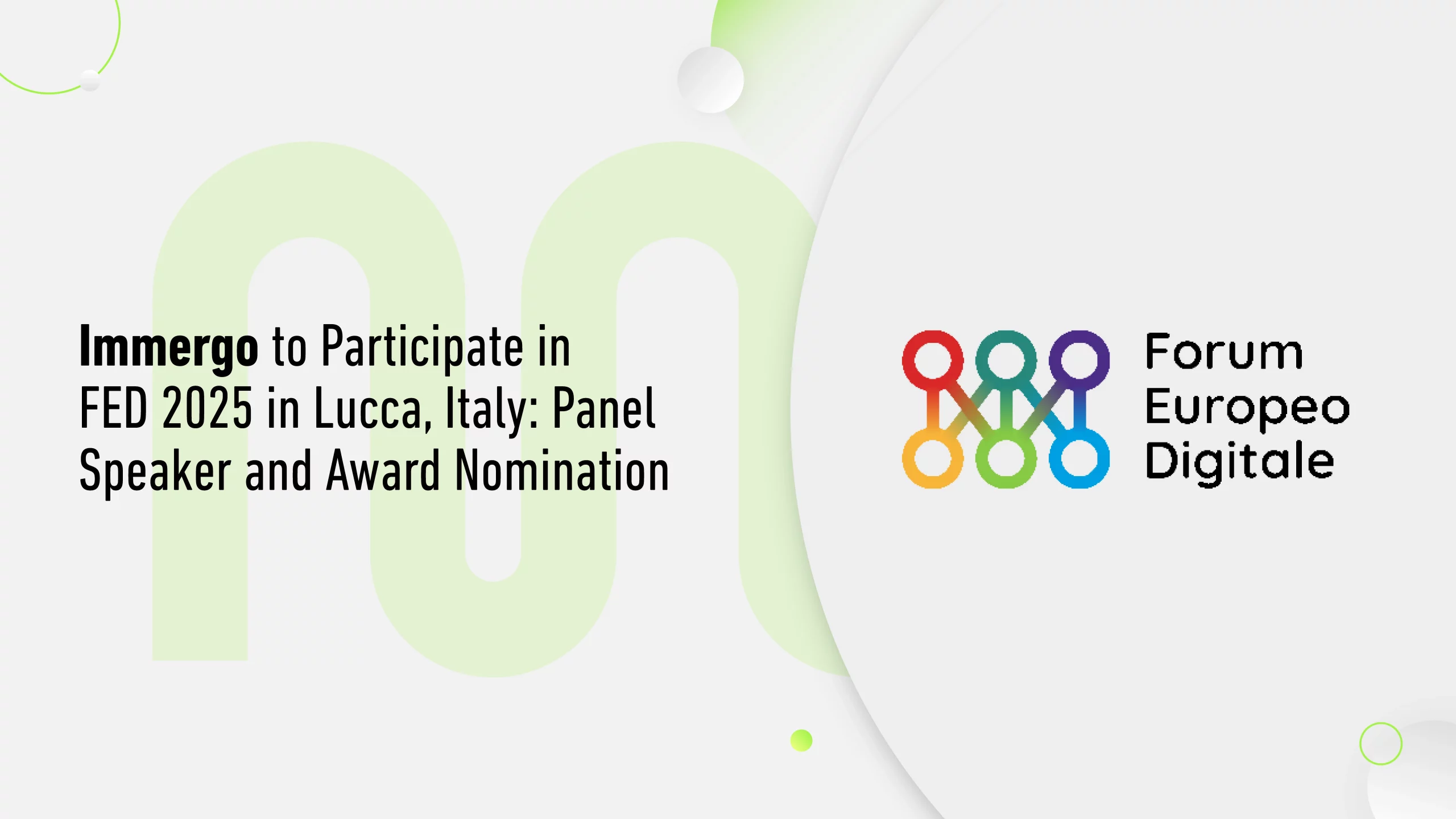 Immergo Steps into the Italian Market at FED 2025: Panel Speaker and Award Nomination