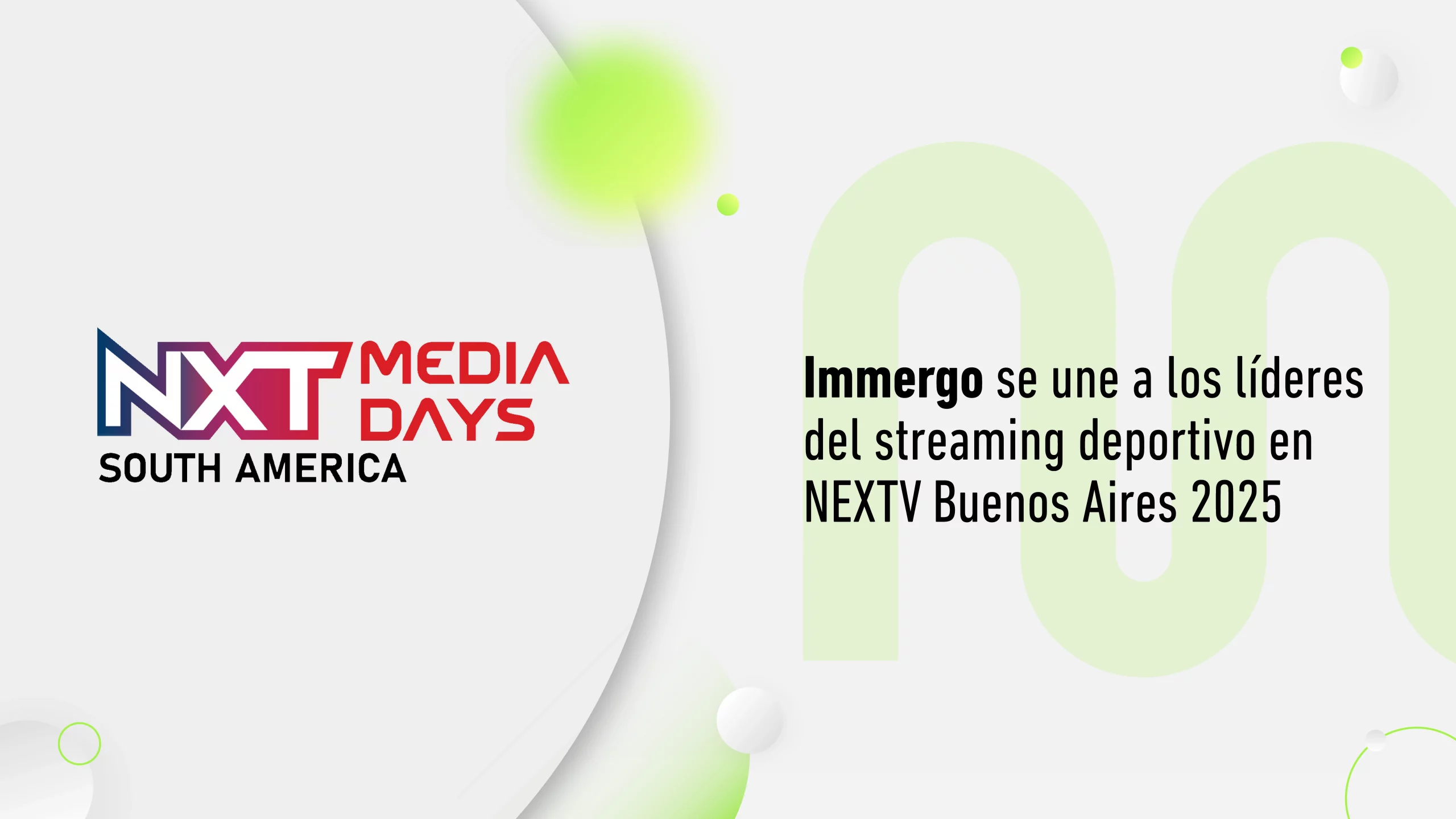 Immergo se une a los líderes del streaming deportivo en NEXTV Buenos Aires 2025